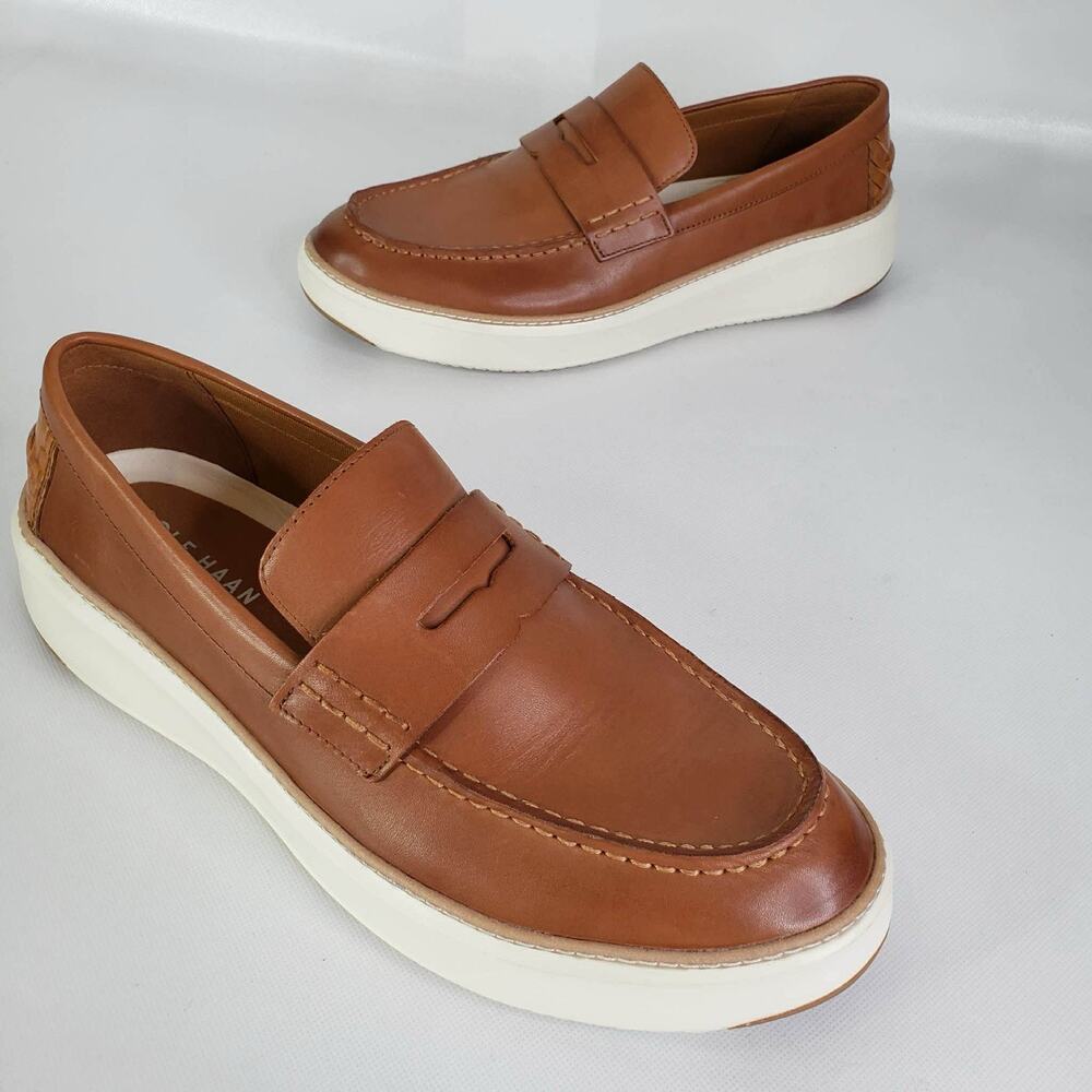 Cole Haan Grandpro Topspin Woven Heel Penny Loafer Men’s Size 11W Brown